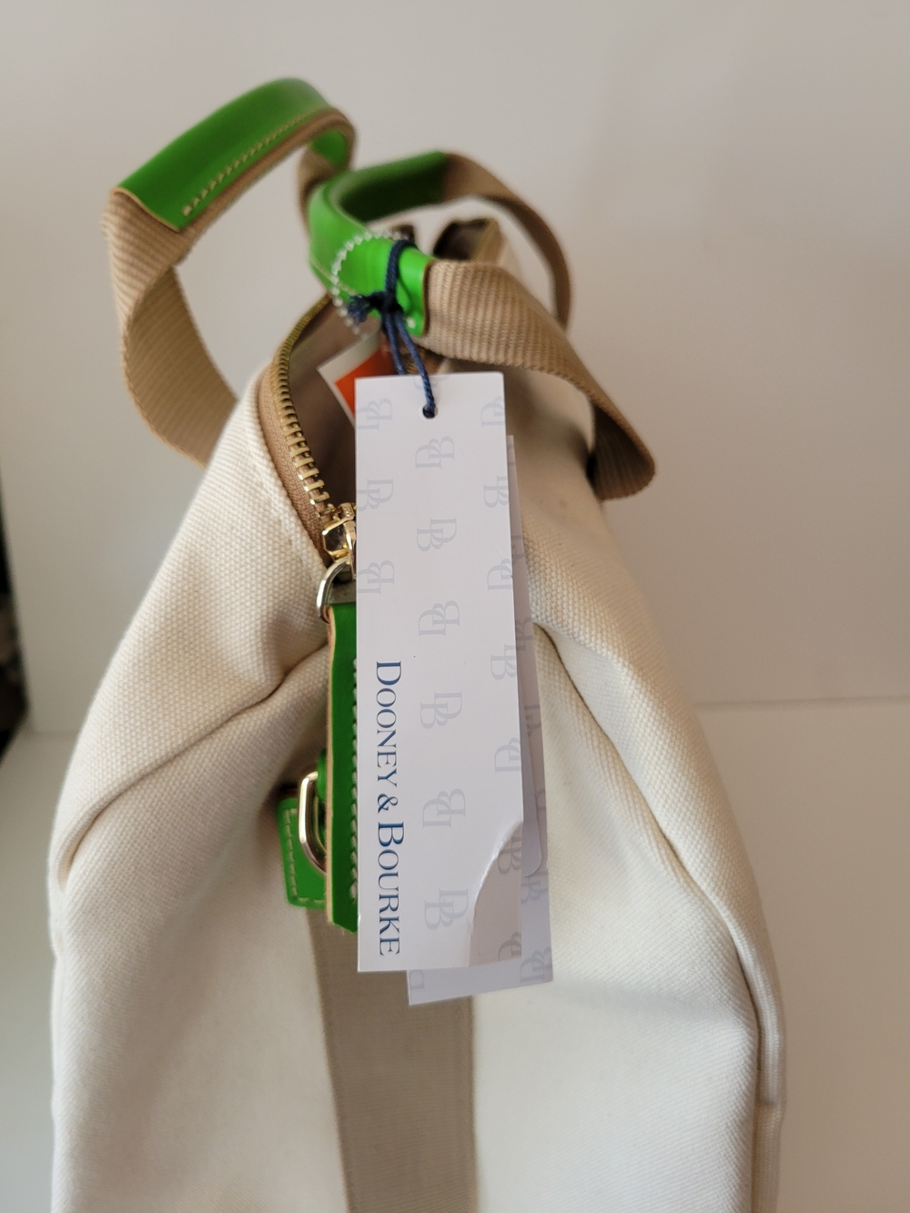 Dooney & Burkey Canvas Tennis Duffel Bag with Lime Green Paddle Pocket,gym, - Picture 9 of 10